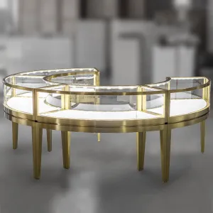 DM264 Curved Counter Display Case Set Metal Showcase