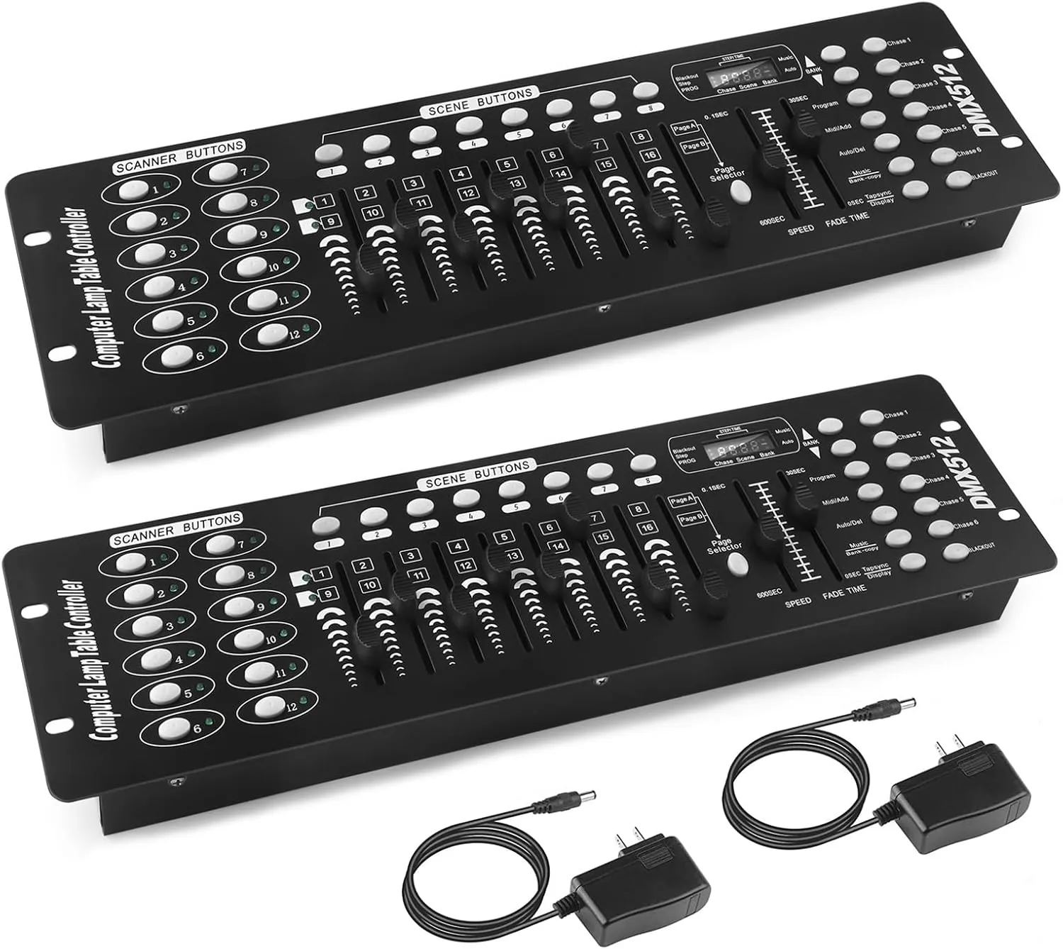 DMX Controller, 192 Channel DMX 512 Light Controller DMX Console Stage Light Controller Panel Use For Editing Program Of Stage Lighting Runing for DJ, Shows, Party, Bar, Disco - 2Pcs