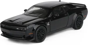 Dodge Challenger Alloy car Model Sound and Light Boys Sports car Toy car Simulation car Model Metal Ornaments Gift(Black)