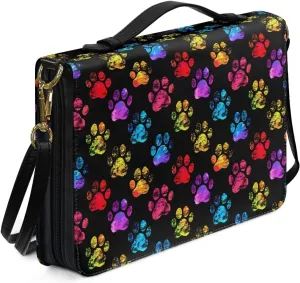 Dog Paw Bible Carrying Cover Case Large Book Protective Holder Portable Church Bag Tote Bags for Women Men