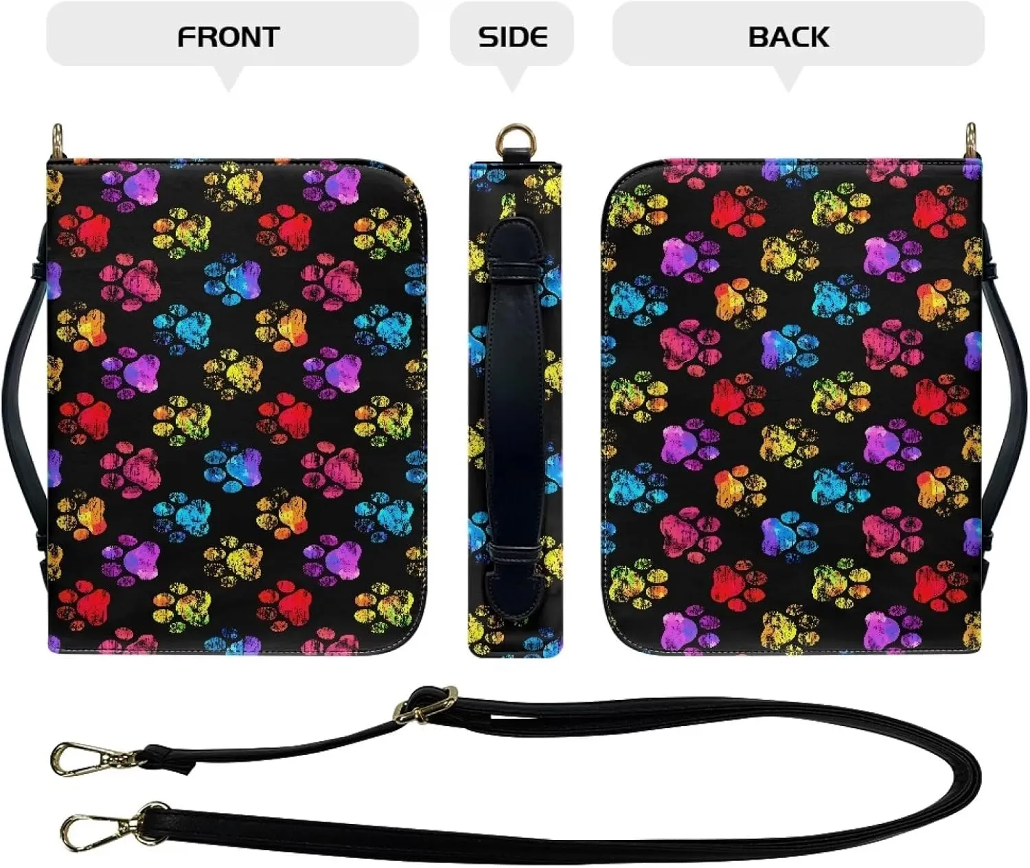 Dog Paw Bible Carrying Cover Case Large Book Protective Holder Portable Church Bag Tote Bags for Women Men