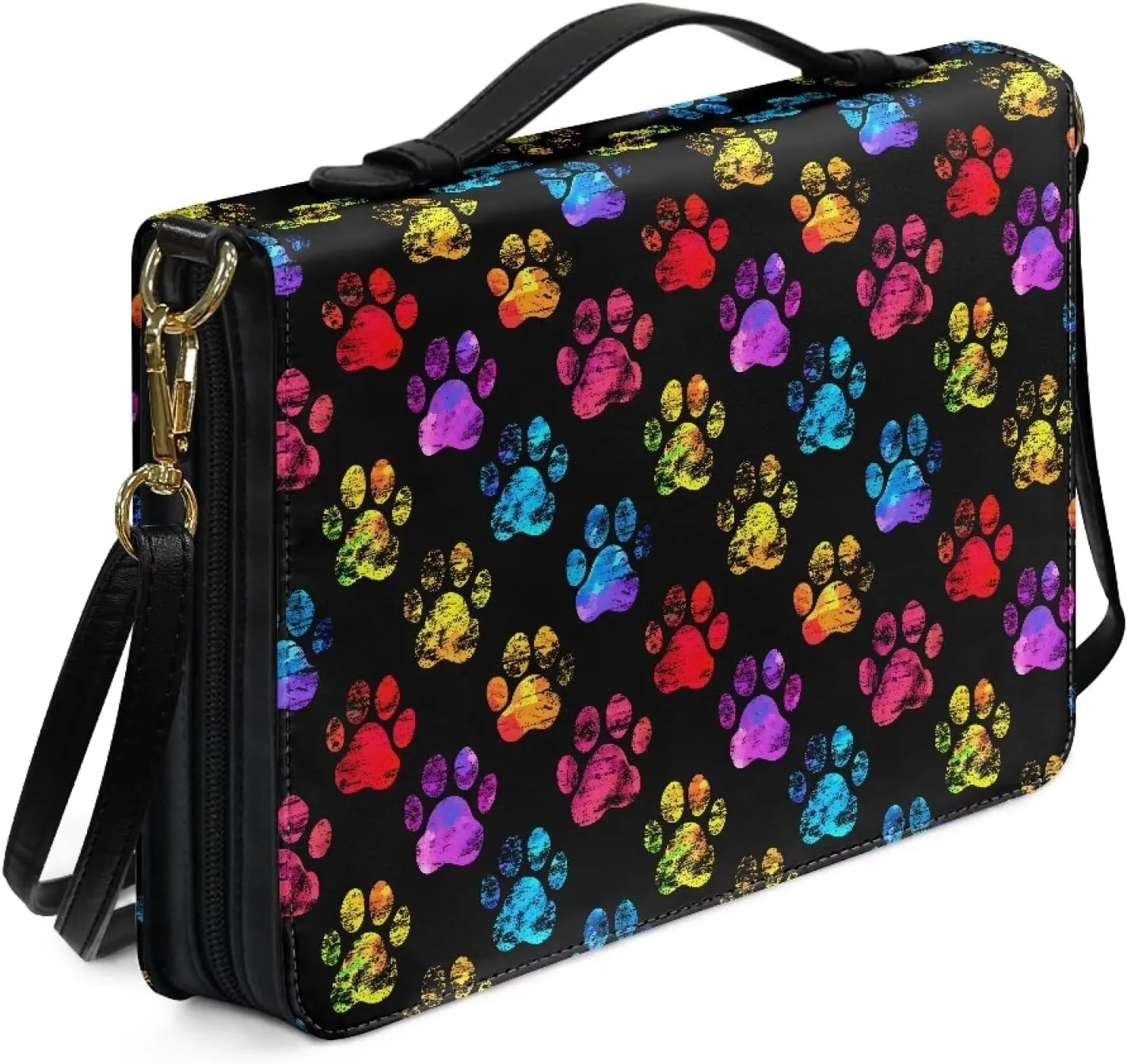 Dog Paw Bible Carrying Cover Case Large Book Protective Holder Portable Church Bag Tote Bags for Women Men