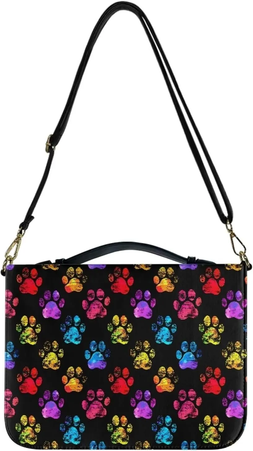 Dog Paw Bible Carrying Cover Case Large Book Protective Holder Portable Church Bag Tote Bags for Women Men