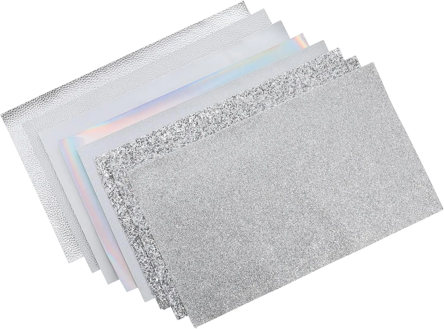 DOITOOL 8Pcs Sheets Shining Artificial Leather Sheets for DIY Jewelry Making Fabric for Bowknot Handbags Accessories and Crafts Durable Bright Color Easy to Use