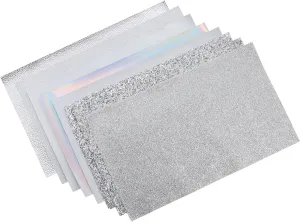 DOITOOL 8Pcs Sheets Shining Artificial Leather Sheets for DIY Jewelry Making Fabric for Bowknot Handbags Accessories and Crafts Durable Bright Color Easy to Use