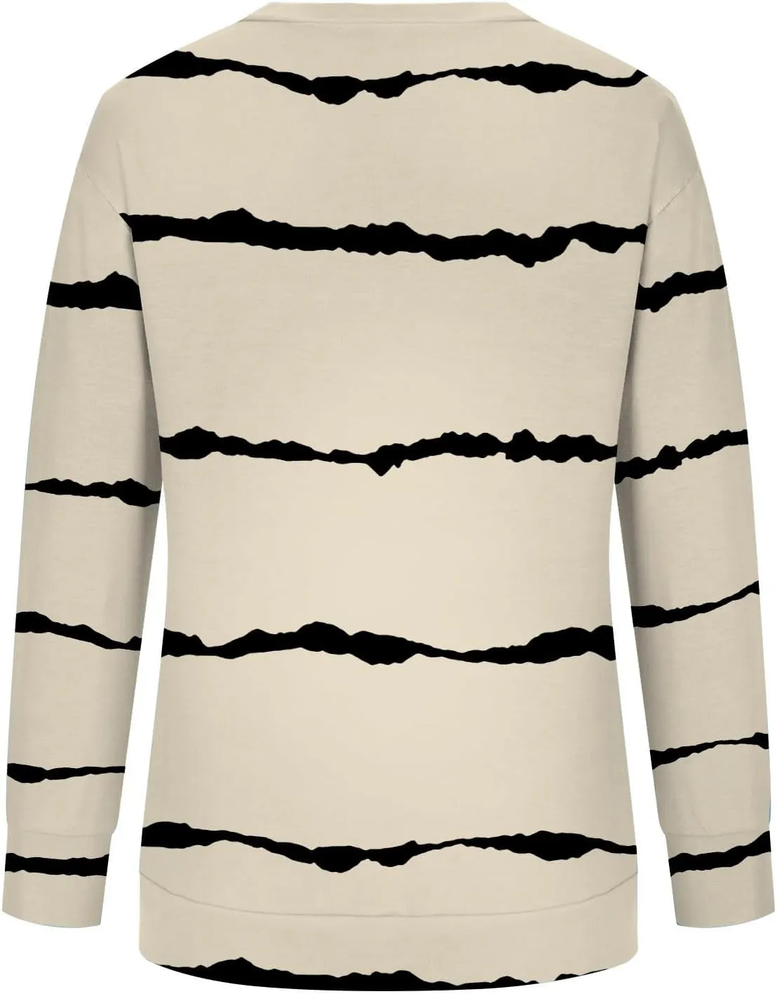 DOLKFU Sweatshirt for Women 2023 Fashion Long Sleeve Crewneck Shirts Blouse Striped Print Tops Casual Loose Blouses