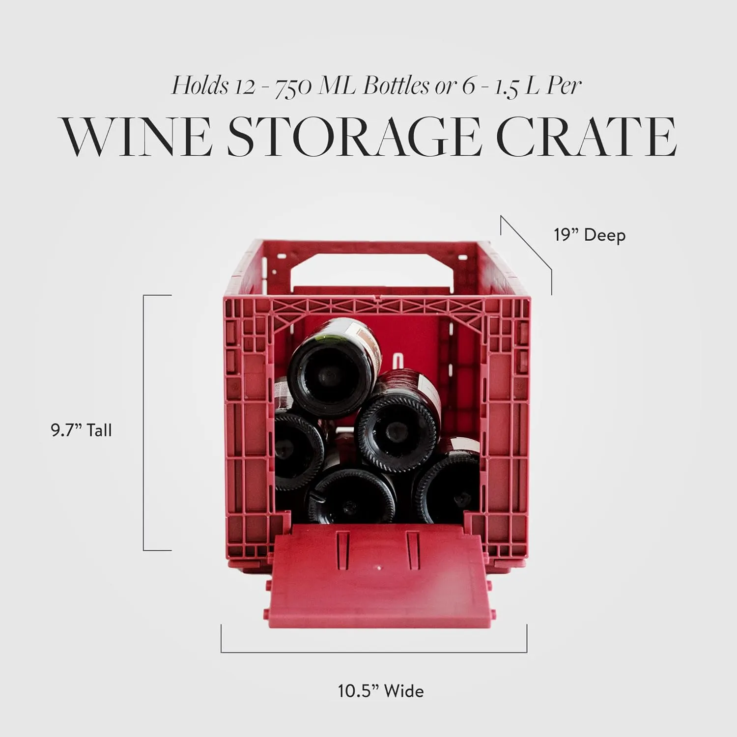 Domaine 3-Pack Weinbox Crates Wine Storage | Stores up to 36 Bottles | Color: Burgundy