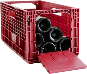 Domaine 3-Pack Weinbox Crates Wine Storage | Stores up to 36 Bottles | Color: Burgundy