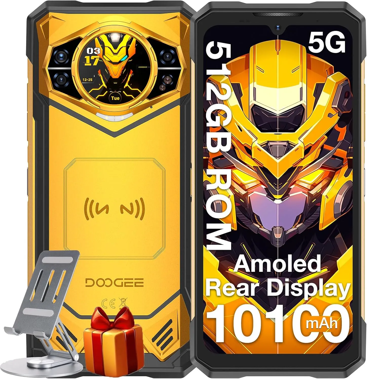 DOOGEE S200 X (2025) 5G Rugged Phone,32GB 512GB/TF 2TB, Android 14 Rugged Cell Phone with 1.32" Amoled Screen,10100mAh/33W,100MP 20MP 20MP Rugged Smartphone,6.72" FHD/120Hz,Waterproof Phone,NFC/OTG