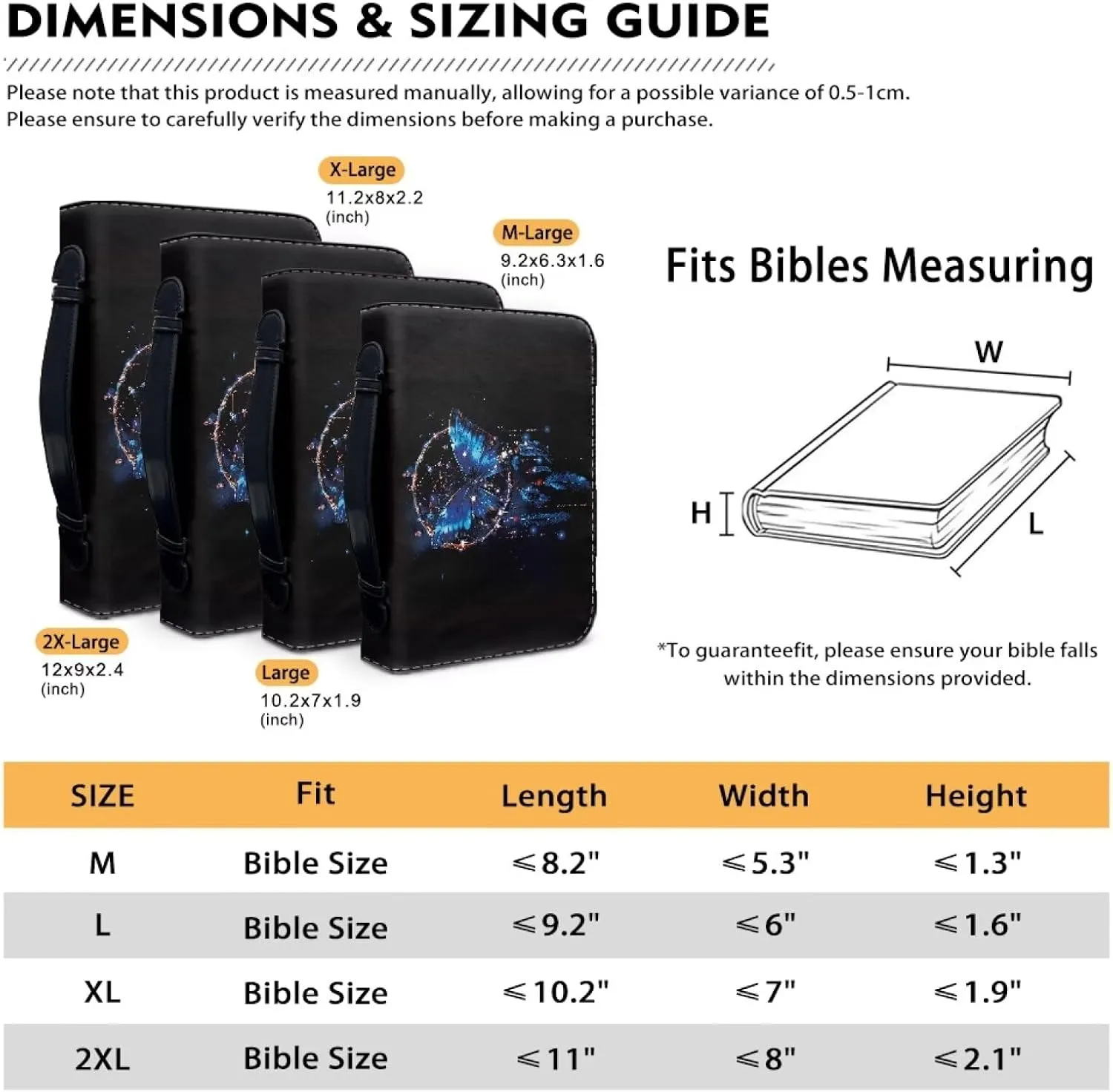 Dreamcatcher Butterfly Bible Cover Protective with Zippered Handle Worship Church Carring Bag for Women Men