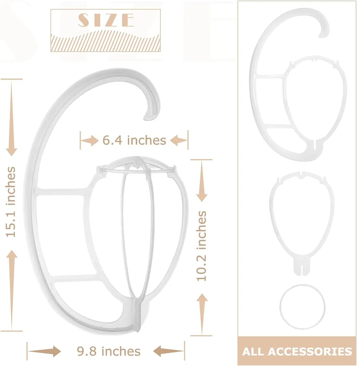Dreamlover Wig Stand, Wig Holder Hanger for Closet, Semitransparent, 4 Sets