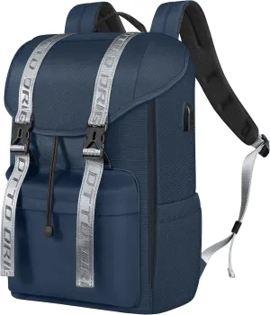 DTTO Travel Laptop Backpack, Water Resistant Backpack with USB Charging Port, Anti-Theft Flap Vintage College Computer Backpack Business Work Bag Fits 15.6 Inch Notebook for Men, 23L Navy Blue