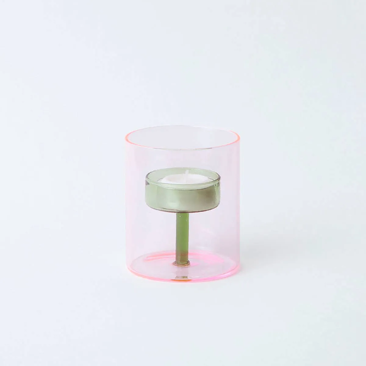Duo Tone Glass Tea-light Holder