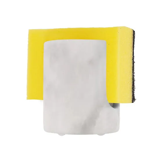 Durable Marble Sponge Holder - White