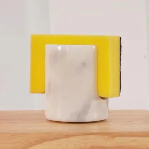 Durable Marble Sponge Holder - White