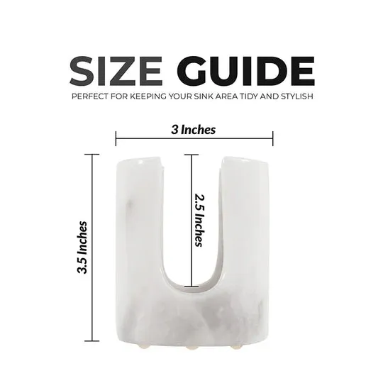 Durable Marble Sponge Holder - White
