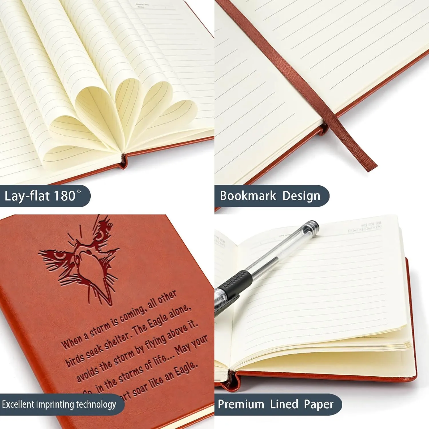 Eagle Gift for Scouts Leather Notebook Court Of Honor Gift Boy Scout Gift Scouts Leader Gift Birthday Graduation Gifts for Son Daughter (Brown)