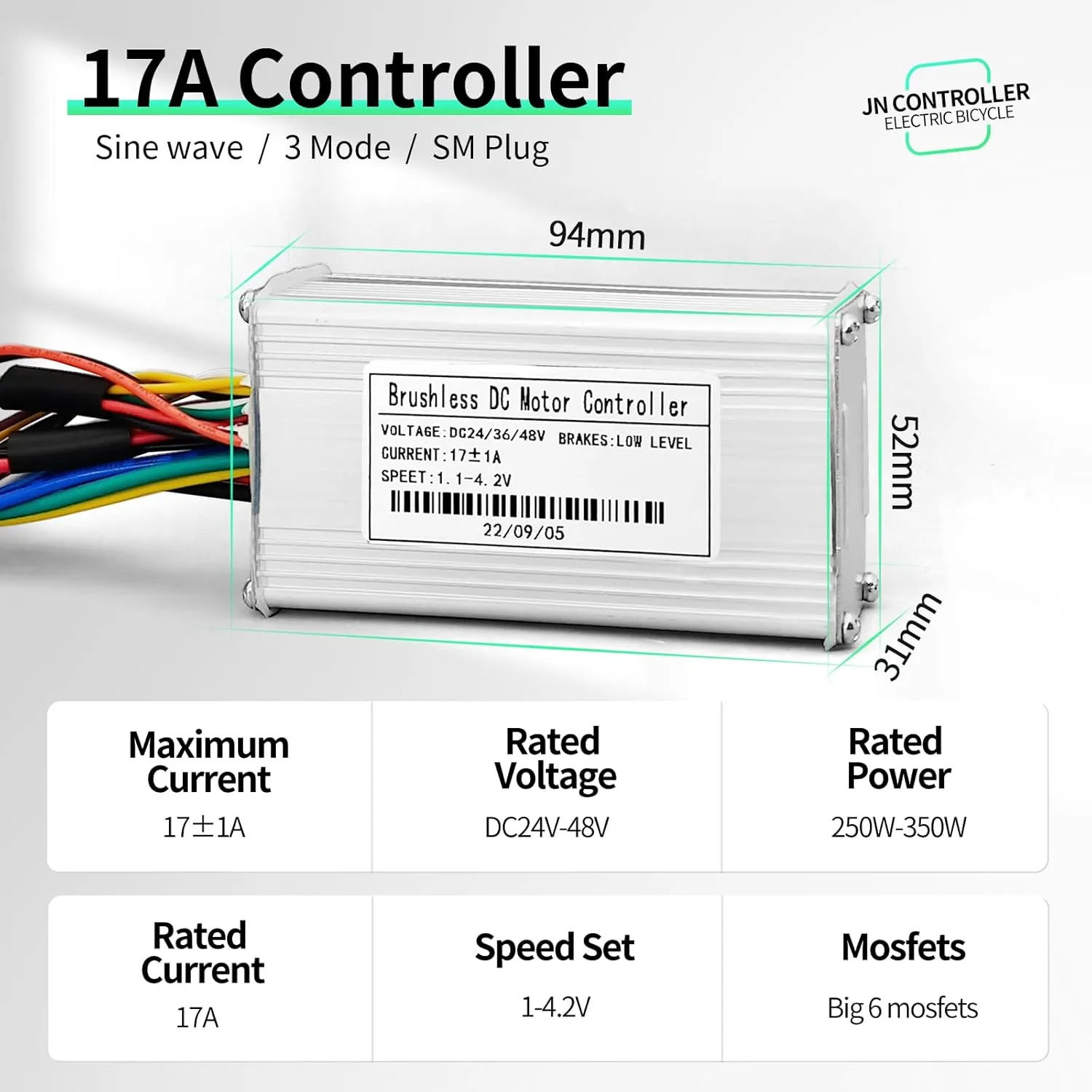 Ebike 36V/52V 30A/40A Brushless Controller Mini LCD S866 Display for Electric Bicycle Scooter Mountain Bike Parts