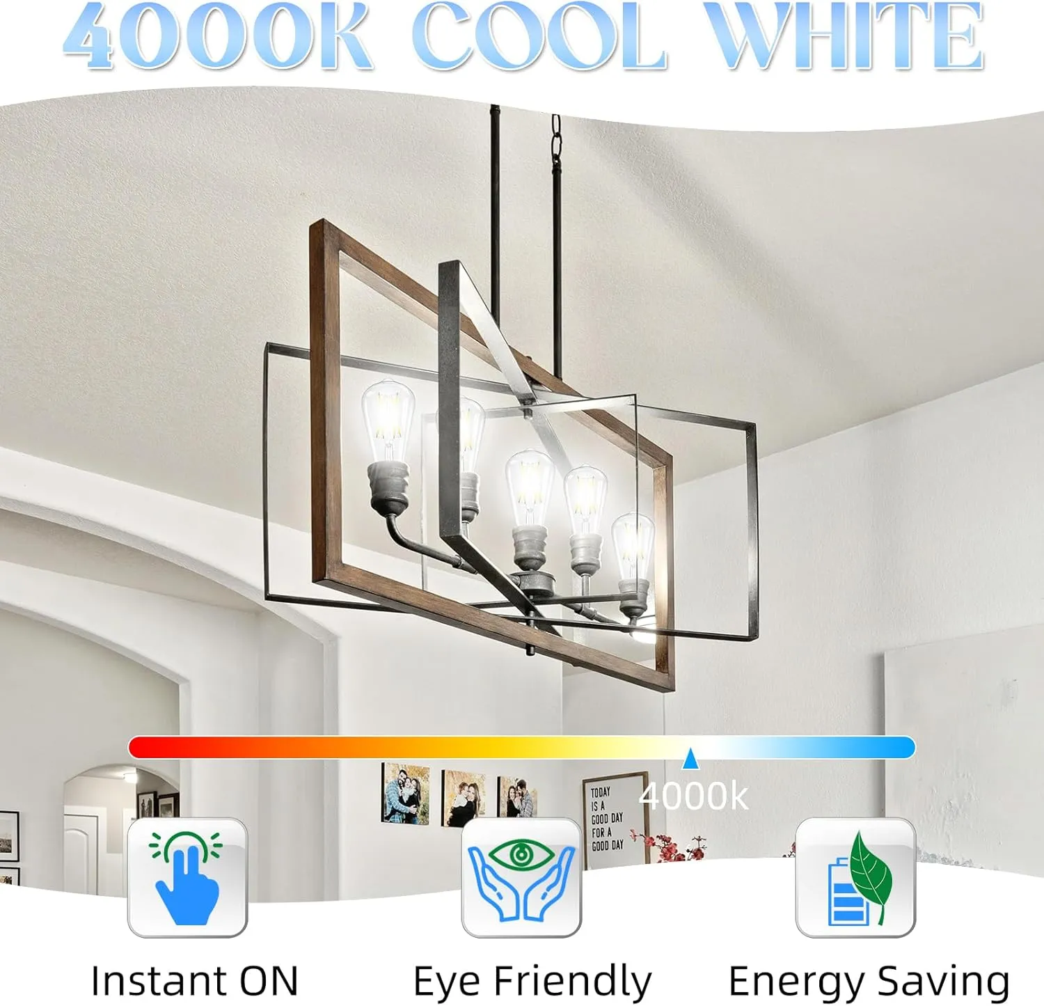 Edison Bulbs 60 watt LED, E26 Bulb Non-Dimmable, Cool White 4000K, ST58 Vintage Light Bulbs, 90  CRI, 6W 600LM, E26 Medium Base, Clear Glass, 18 Pack