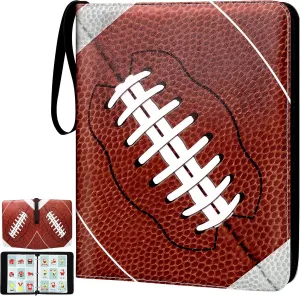 Elcoho 900 Pockets Football Card Binder for Trading Cards Holder with Sleeves Album Cards Holder Protectors with 3 D-Ring Album for Sports, Football Card Collection Storage