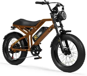 Electric Bike for Adults-1500W Peak Motor 20" Fat Tires 28MPH(Unlock to 35MPH) EBike Moped, 624-1248Wh Removable Battery Bicycle, with Dual Suspension & Brakes Motorcycle, 7-Speed,Spark