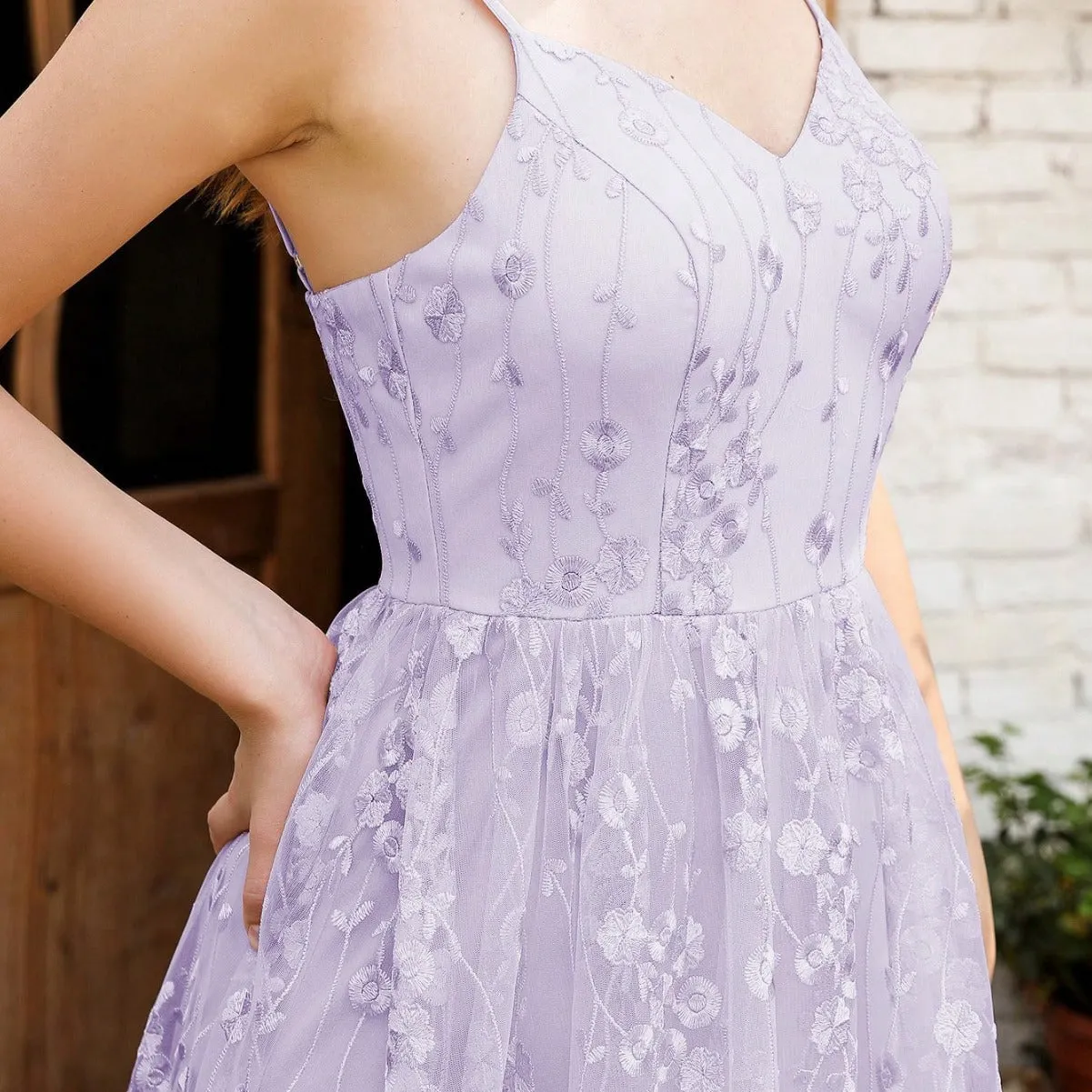 Embroidered Dress V Elegant Strap Evening Dress neck Backless Party Dance Dress Dress Evening Bridesmaid Mesh Affordable Dress Cloud-based