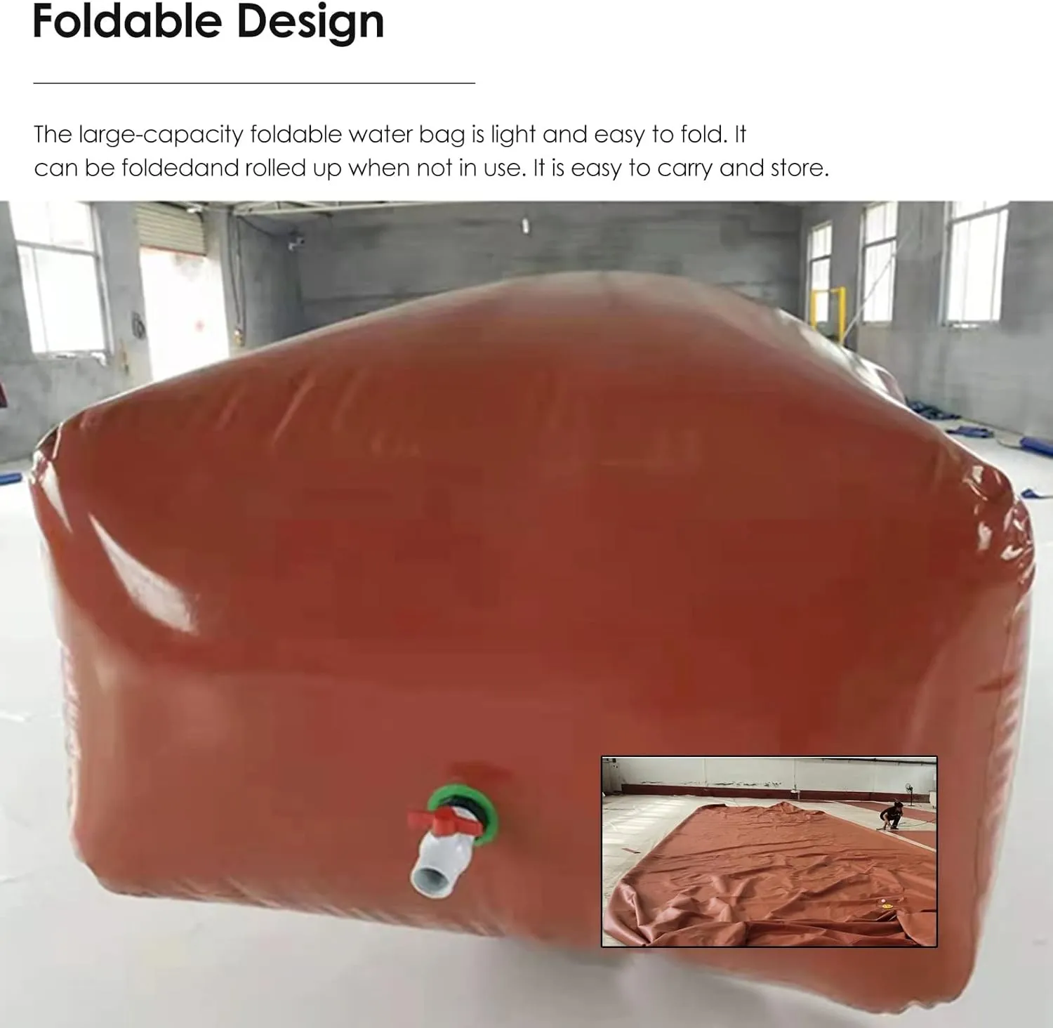 Emergency Water Tank Water Bag Large Foldable Water Container, 132 528 1057 1321 Gallons Water Bladder Tanks Soft Drought-Resistant Water Bag, for Camping Gear Essentials, Road Trip Essentials ( Size