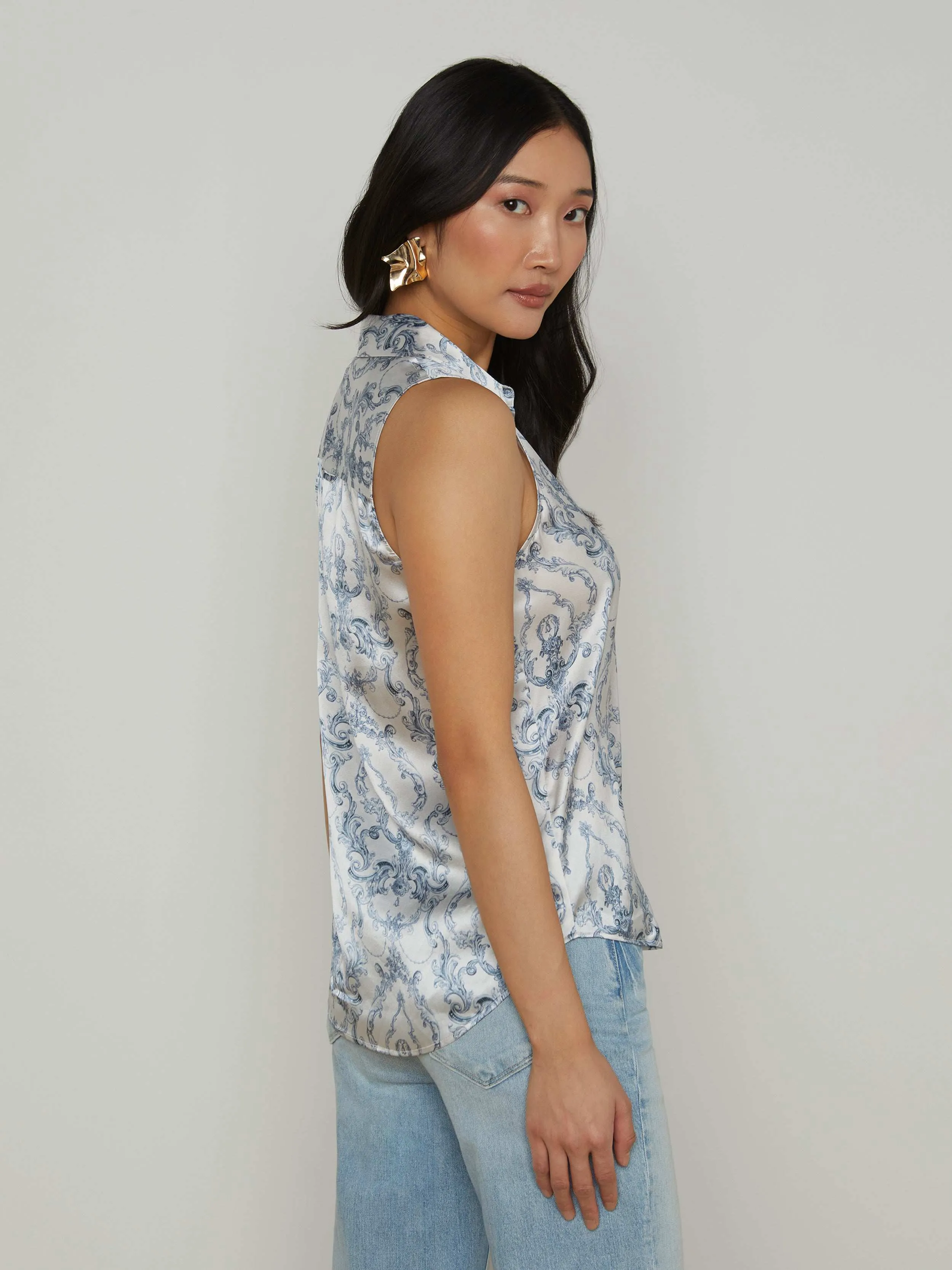 Emmy Sleeveless Silk Blouse