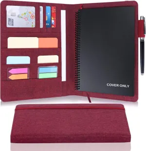 Executive Size Notebook Cover for Rocketbook A5 8.8"x6" Inch, Waterproof Portfolio Organizer with Pen Loop Holder & Card Slots, Protective Case for Journals - Business Travel & Office Use (Fuchsia)