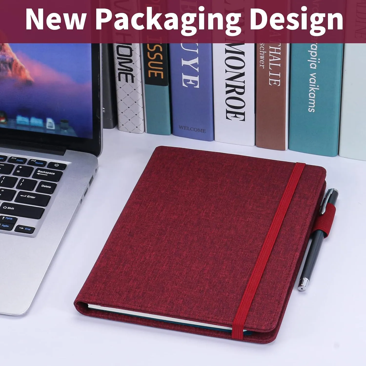 Executive Size Notebook Cover for Rocketbook A5 8.8"x6" Inch, Waterproof Portfolio Organizer with Pen Loop Holder & Card Slots, Protective Case for Journals - Business Travel & Office Use (Fuchsia)