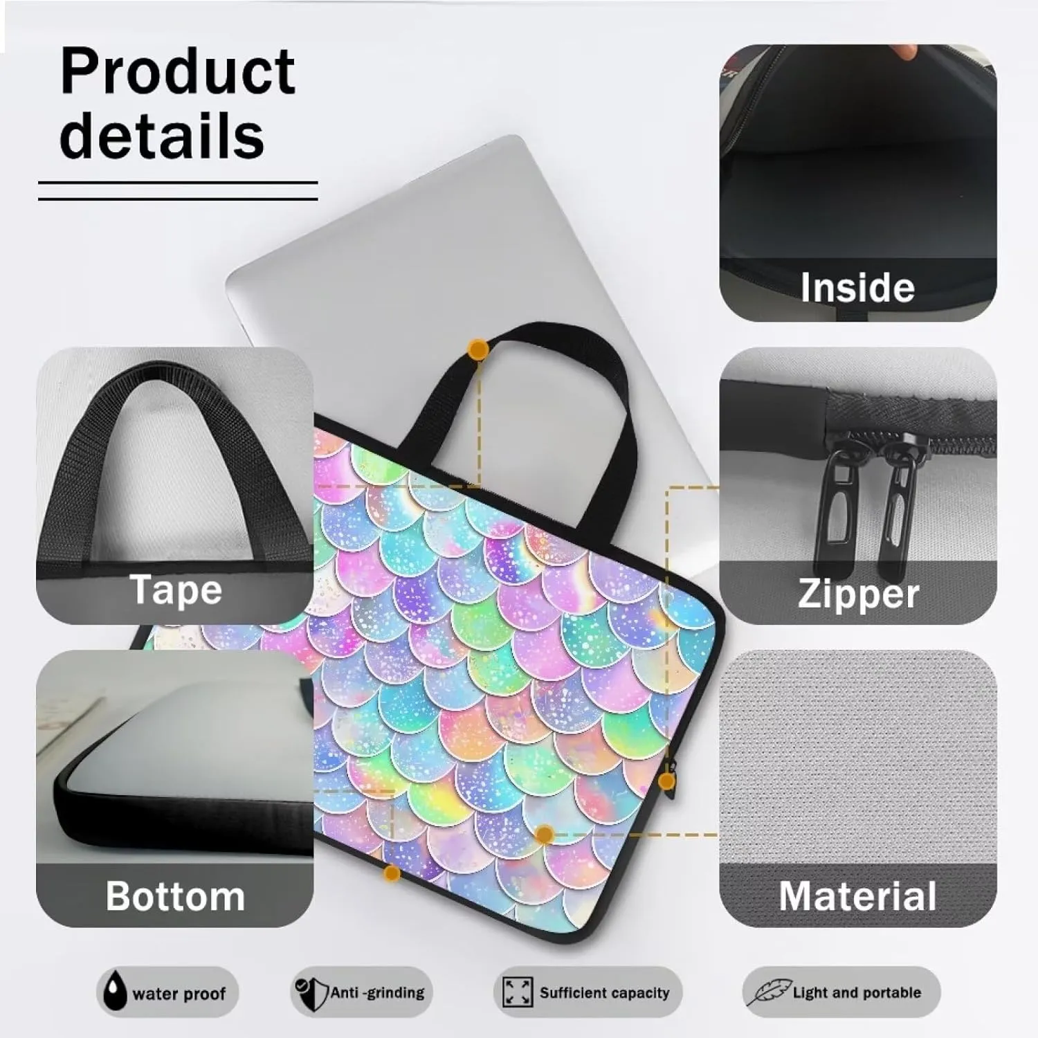 Fashion Laptop Bag for Women Cute Laptop Case Large Messenger Bag Laptop Work Tote for Laptop 15.6In Laptop