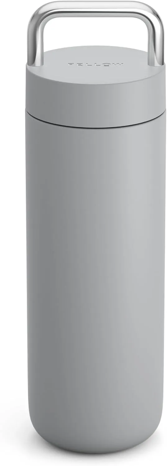 Fellow 20 oz Carter Carry Vacuum Insulated Tumbler for Water, Tea, Coffee, Smoothies, & more - Stainless Steel - Keeps Heat for 12 Hours/Stays Cold for 24 Hours-Leak-Proof Seal-Slim Width - Matte Grey