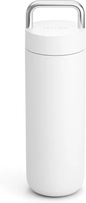 Fellow 20 oz Carter Carry Vacuum Insulated Tumbler for Water, Tea, Coffee, Smoothies, & more - Stainless Steel - Keeps Heat for 12 Hours/Stays Cold for 24 Hours-Leak-Proof Seal-Slim Width-Matte White