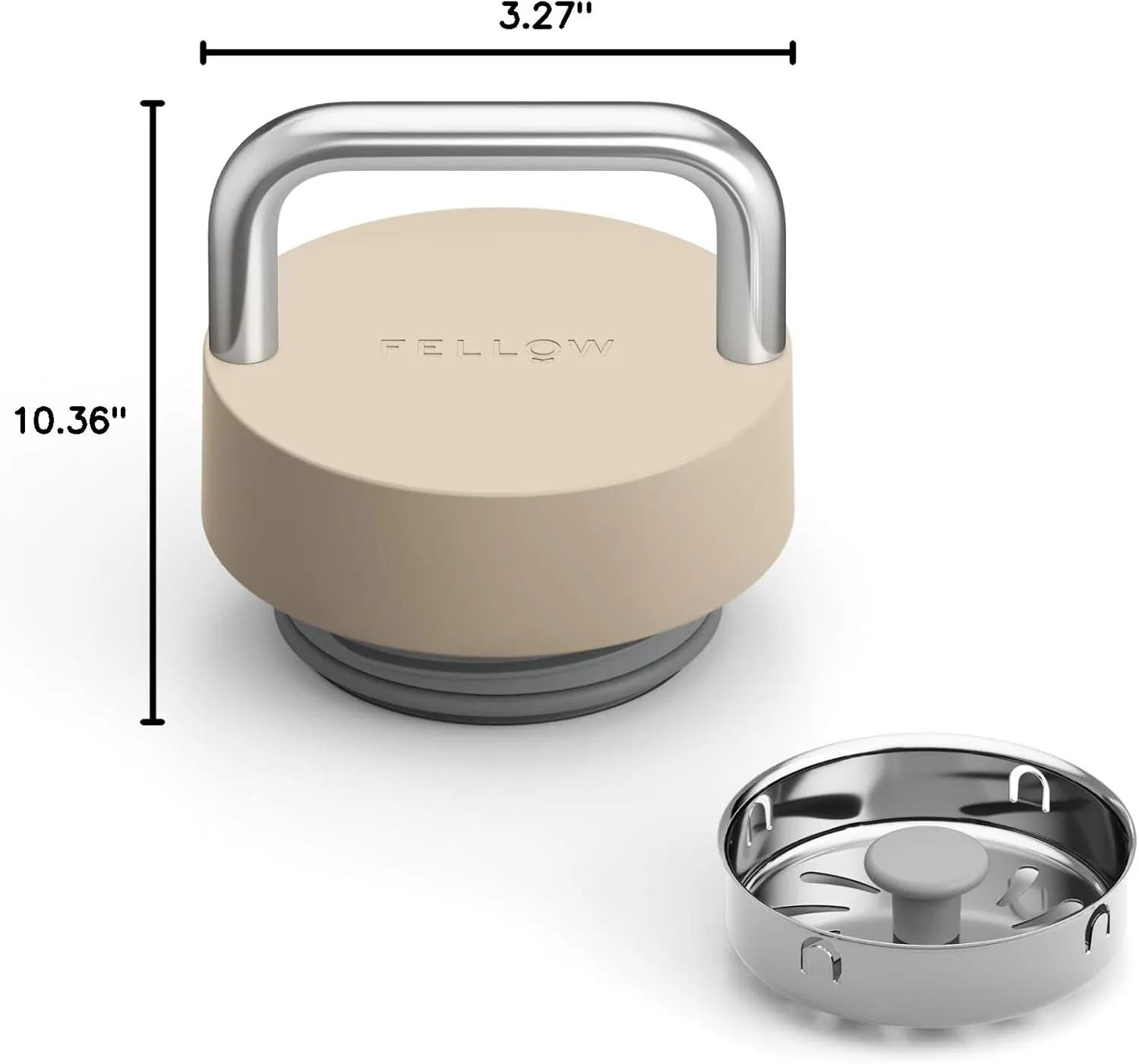 Fellow 20 oz Carter Carry Vacuum Insulated Tumbler for Water, Tea, Coffee, Smoothies, & more - Stainless Steel - Keeps Heat for 12 Hours/Stays Cold for 24 Hours-Leak-Proof Seal-Slim Width-Sand Dune