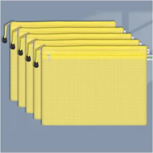 File Organizer A4 A5 B5 D File Bag Mesh Bag Zipper Bag PVC Transparent File Bag Student Information Bag for Teacher Civil Servant Office Worker File Folders (Color : 5pcs-D-Pink) (5pcs b5)