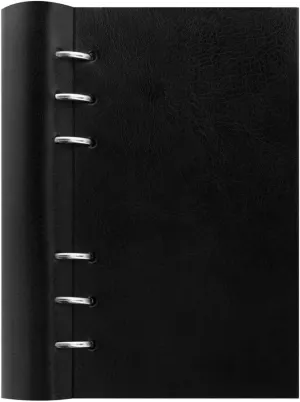 Filofax Clipbook, Classic Refillable Notebook, Black, Personal (6.75 x 3.75") Ruled, Plain and Quadrille Notes Pages, Undated Planner, Yearly, Monthly and Weekly Calendar (B023628)