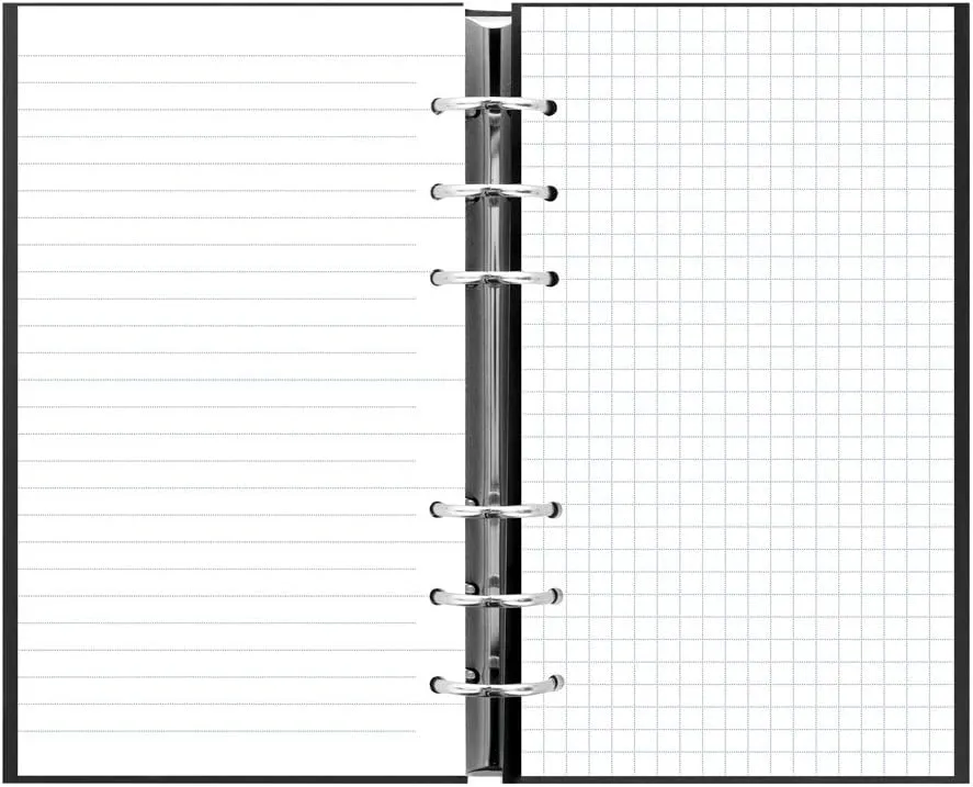 Filofax Clipbook, Classic Refillable Notebook, Black, Personal (6.75 x 3.75") Ruled, Plain and Quadrille Notes Pages, Undated Planner, Yearly, Monthly and Weekly Calendar (B023628)