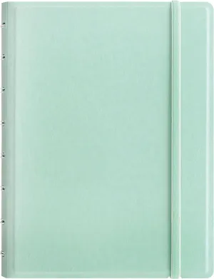 FILOFAX Refillable Pastel Notebook, A5 (8.25" x 5") Duck Egg - 112 Cream moveable pages - Index, pocket and page marker (B115052U)