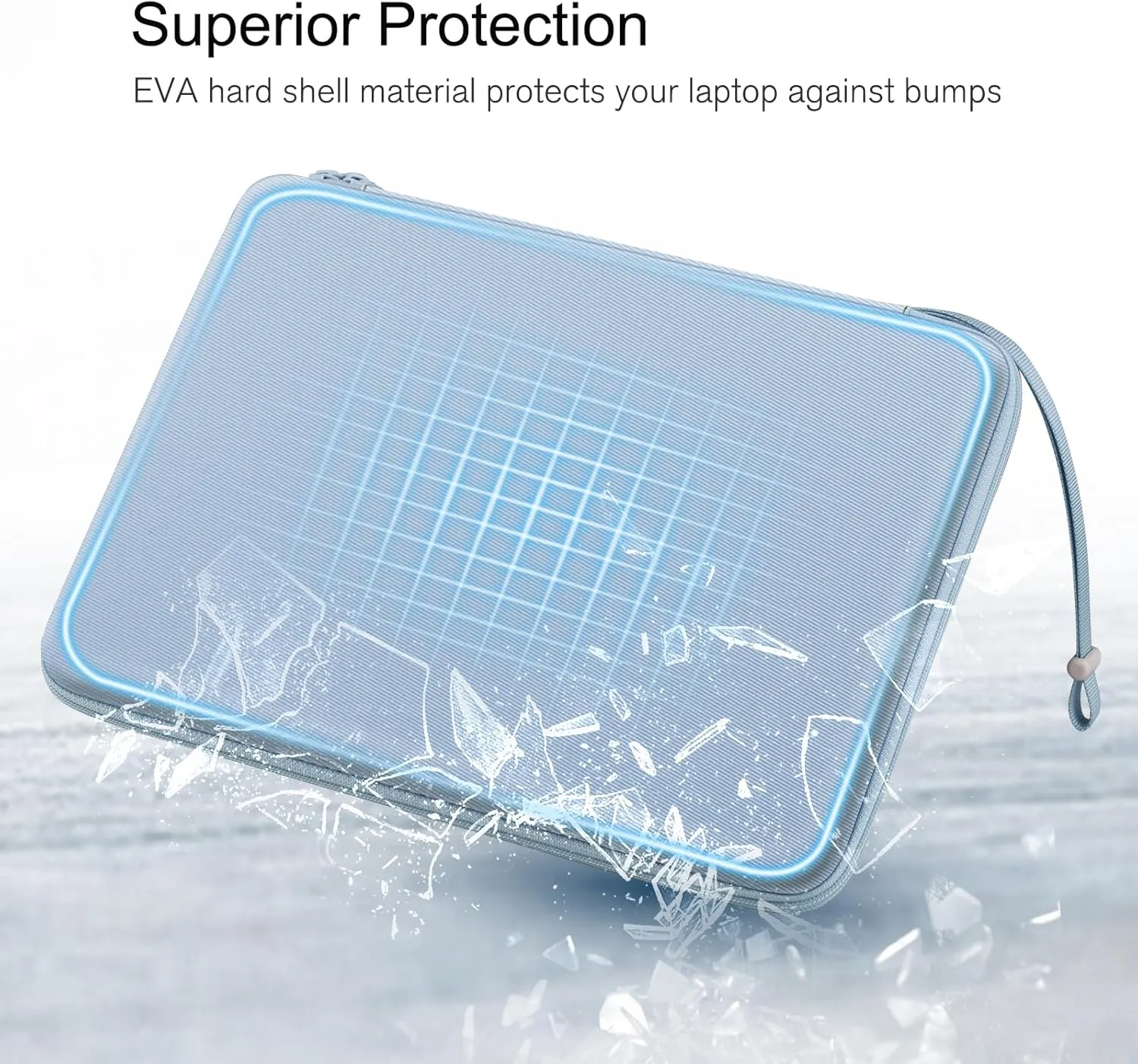 FINPAC Hard Laptop Sleeve Case for 15.3 inch MacBook Air M4 M3 M2 2025 2024, 16.2 inch MacBook Pro M4/M3/M2/M1 Pro/Max A2991 A2780 A2485 A2141, Waterproof Case for Surface Laptop/Book, Ice Blue