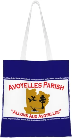 Flag Of Avoyelles Parish, Louisiana Tote Bag for Women Canvas Shopping Bags Reusable Large Capacity Casual Shoulder Handbags Grocery Bags DIY Gift Bags