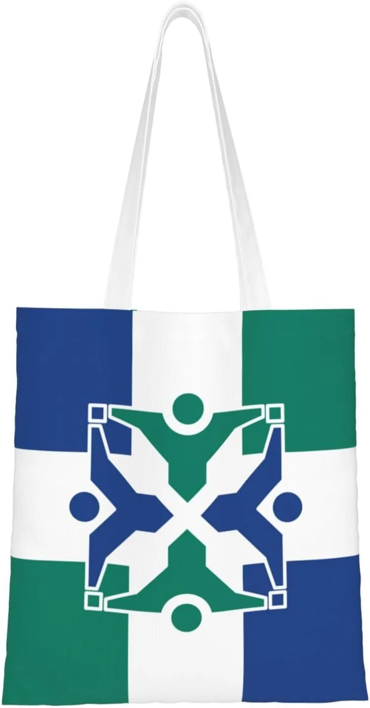 Flag Of Columbia, Missouri Tote Bag for Women Canvas Shopping Bags Reusable Large Capacity Casual Shoulder Handbags Grocery Bags DIY Gift Bags