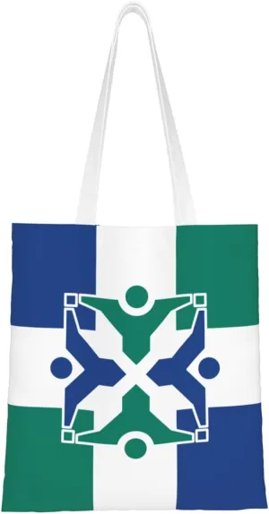 Flag Of Columbia, Missouri Tote Bag for Women Canvas Shopping Bags Reusable Large Capacity Casual Shoulder Handbags Grocery Bags DIY Gift Bags