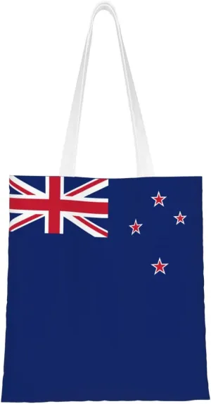 Flag Of New Zealand Tote Bag for Women Canvas Shopping Bags Reusable Large Capacity Casual Shoulder Handbags Grocery Bags DIY Gift Bags