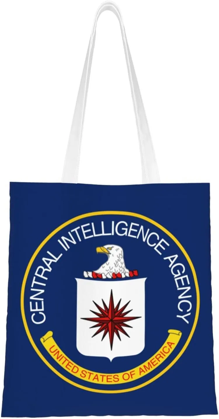 Flag of the U.S. Central Intelligence Agency Tote Bag for Women Canvas Shopping Bags Reusable Large Capacity Casual Shoulder Handbags Grocery Bags DIY Gift Bags