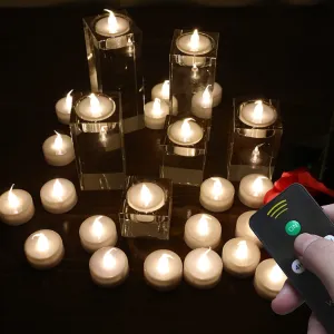 flameless tealight Candles with Remote Control and Timer, Battery Operated LED Tea Lights - Best Decoration for Parties, Wedding, Festivals - 12 pcs