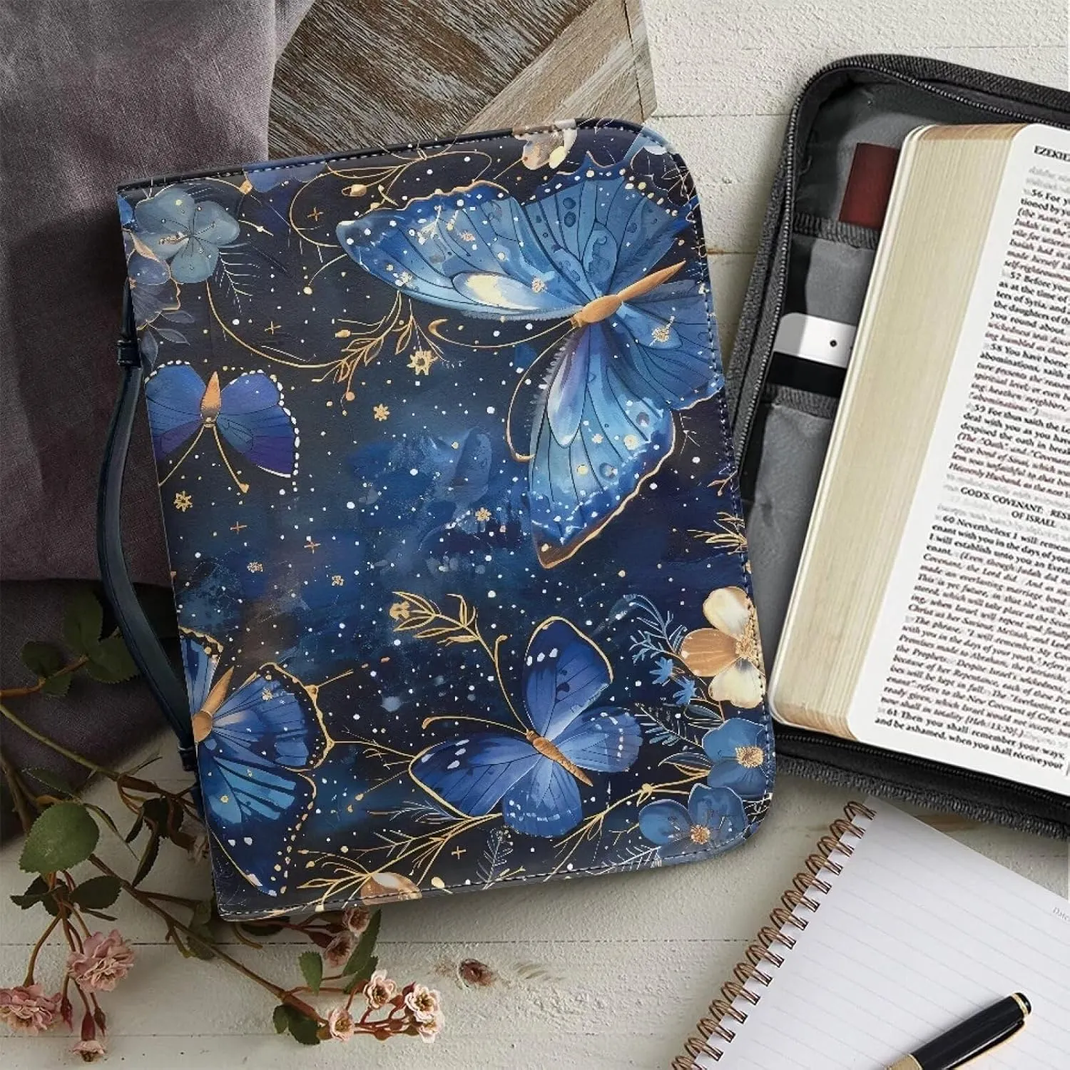 Flashideas Fashion Portable Leather Bible Covers for Women Durable Carrying Bible Accessories