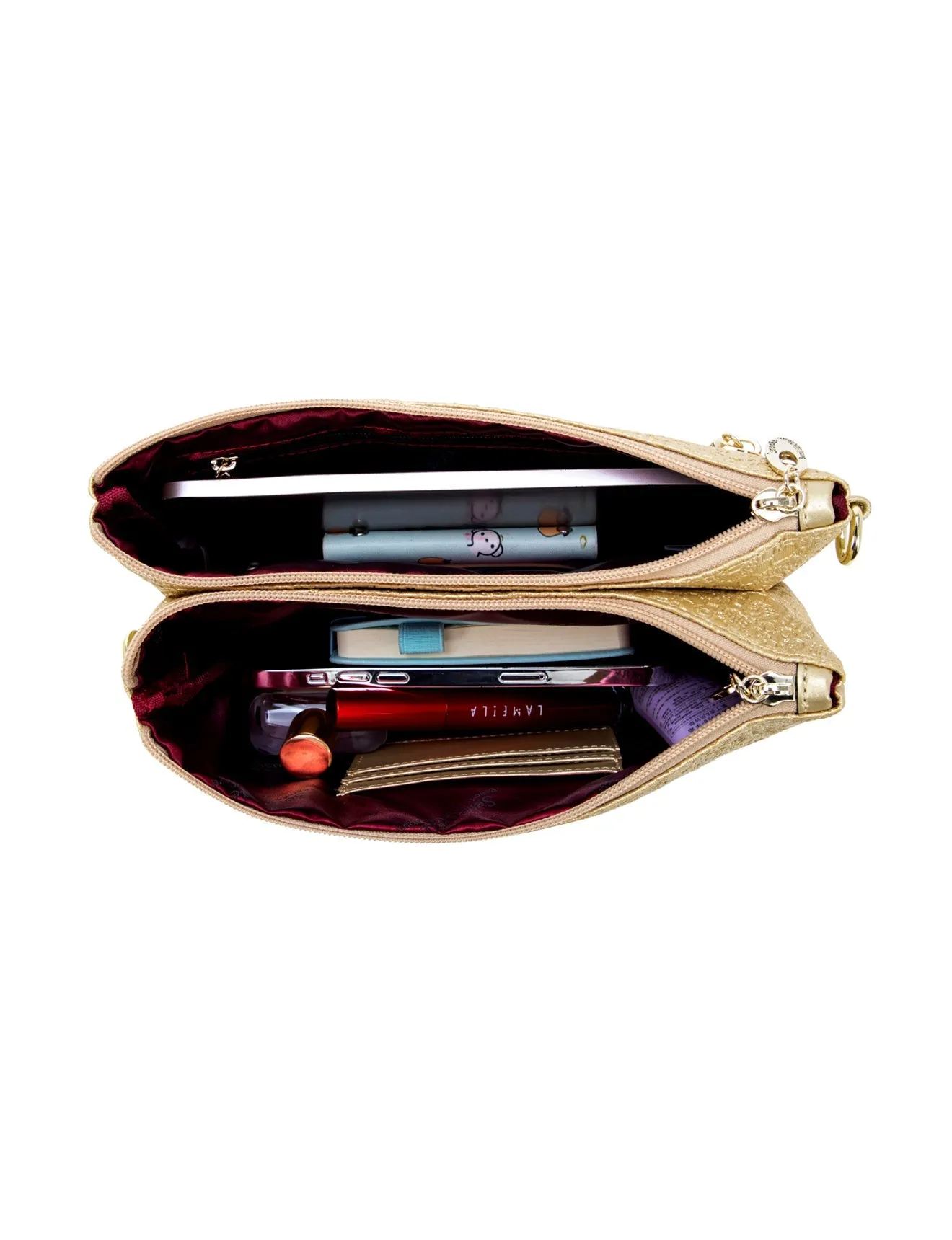 FLEUR VEGAN CROSS BODY BAG-CP10-1010-GLD- SALE