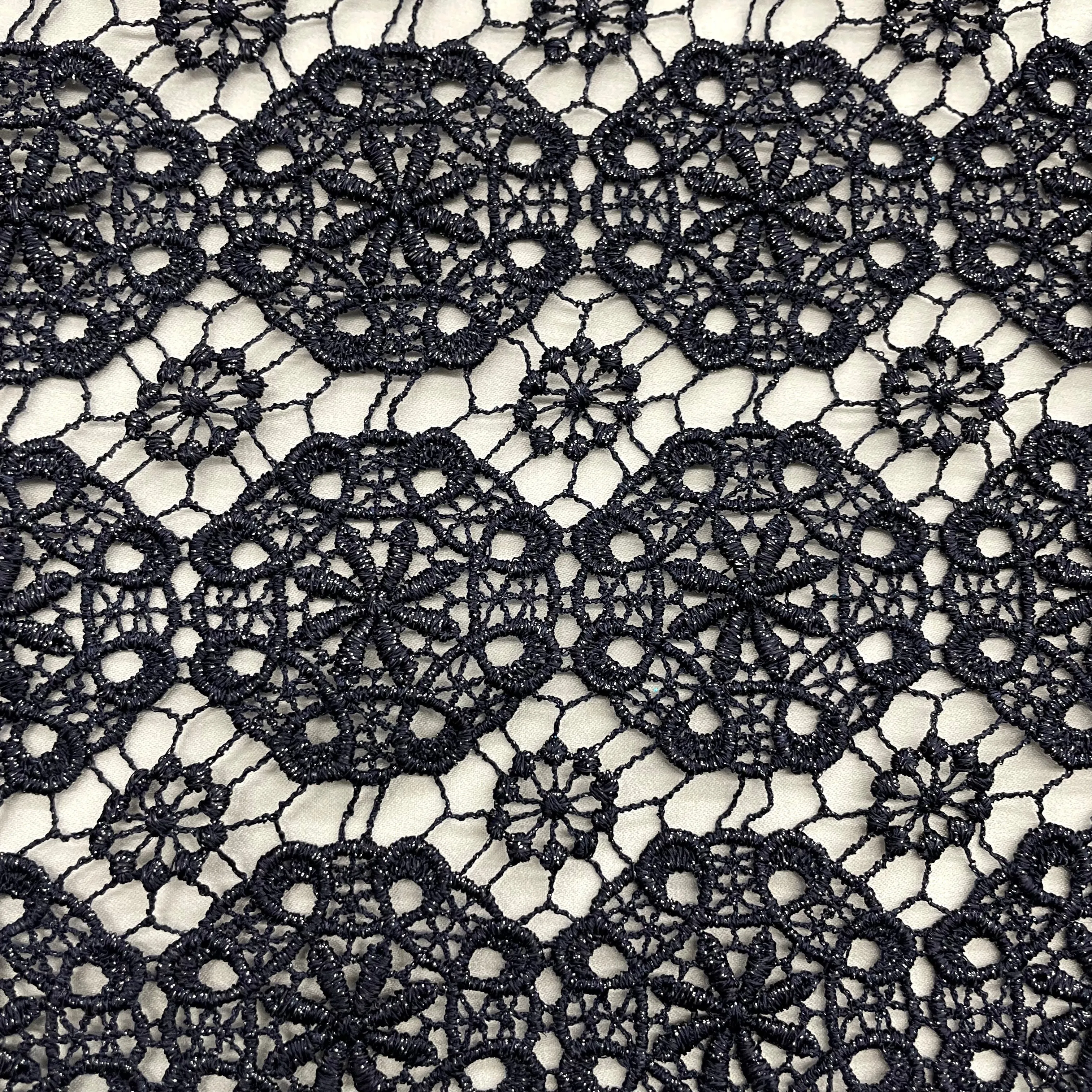 Floral Lace Fabric Embroidered on 100% Polyester Net Mesh | Lace USA - ML-Guipure