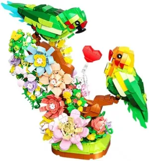 Flowers & Love Bird Building Set for Adults, Flower Parrot Botanicals Decor Model Kit with LED, Animal Toys Gifts Ideas for Kids Girls Boys Age 8  (1050 PCS)