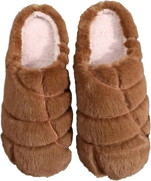 Fluffy Slippers For Womens Mens Warm Cozy Plush Fuzzy Memory Foam Slippers Slip-on House Slippers Indoor Outdoor